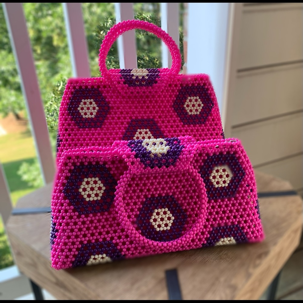 SHEBBAH HANDMADE BEADED HANDBAG - Picture 5 of 5